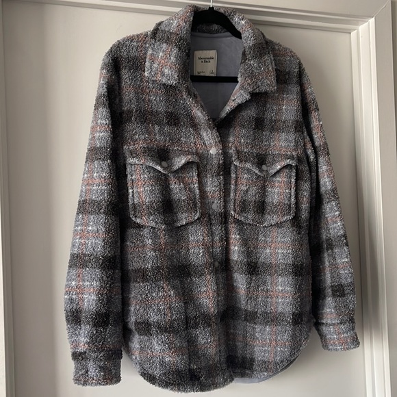 Abercrombie & Fitch Sherpa Shirt Jacket - Picture 1 of 4